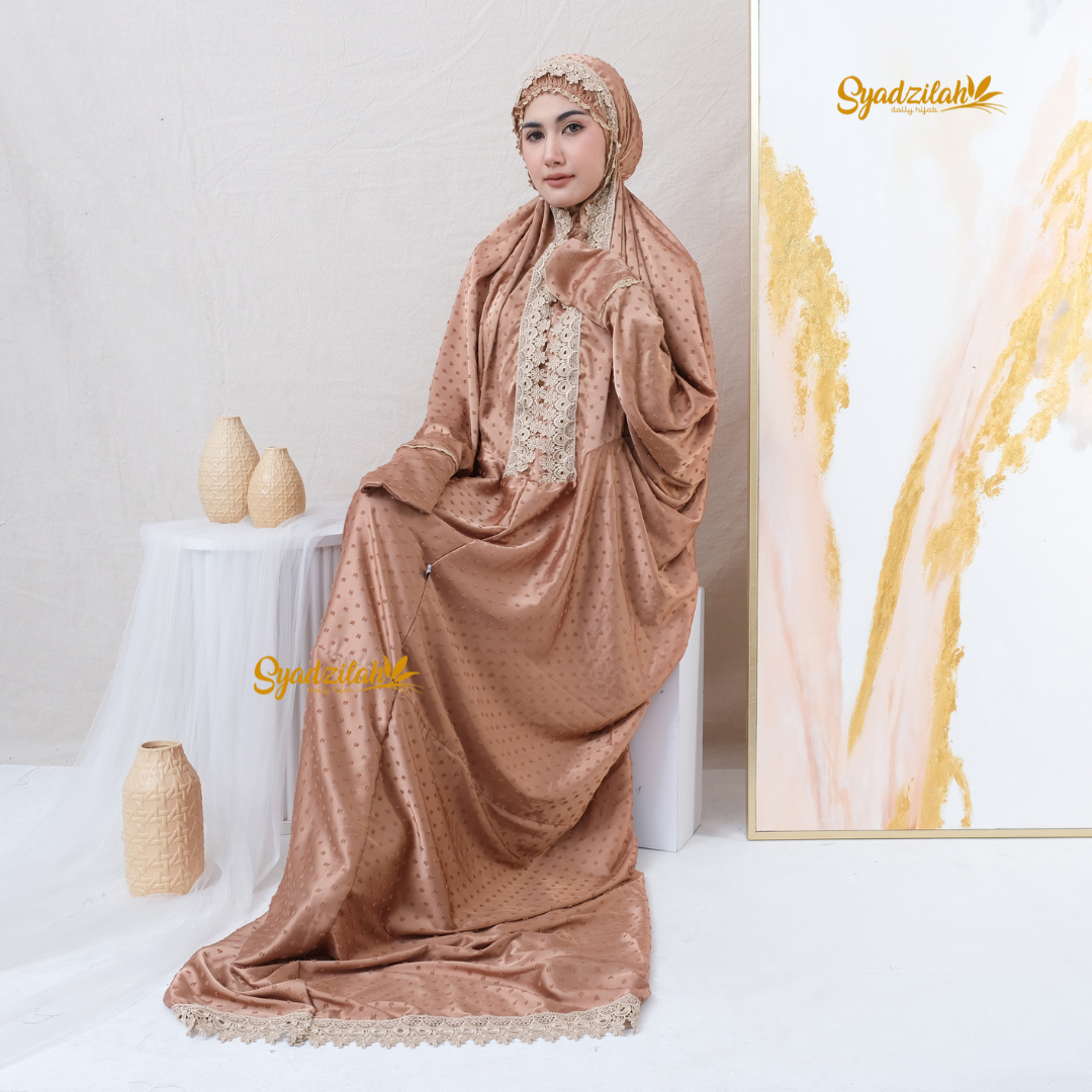 Mukena Terusan Dewasa Sutra Silk Arrmanyy Uragiri - Gambar 14