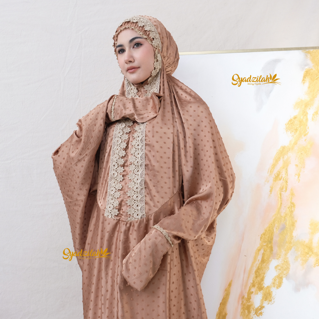 Mukena Terusan Dewasa Sutra Silk Arrmanyy Uragiri - Gambar 15