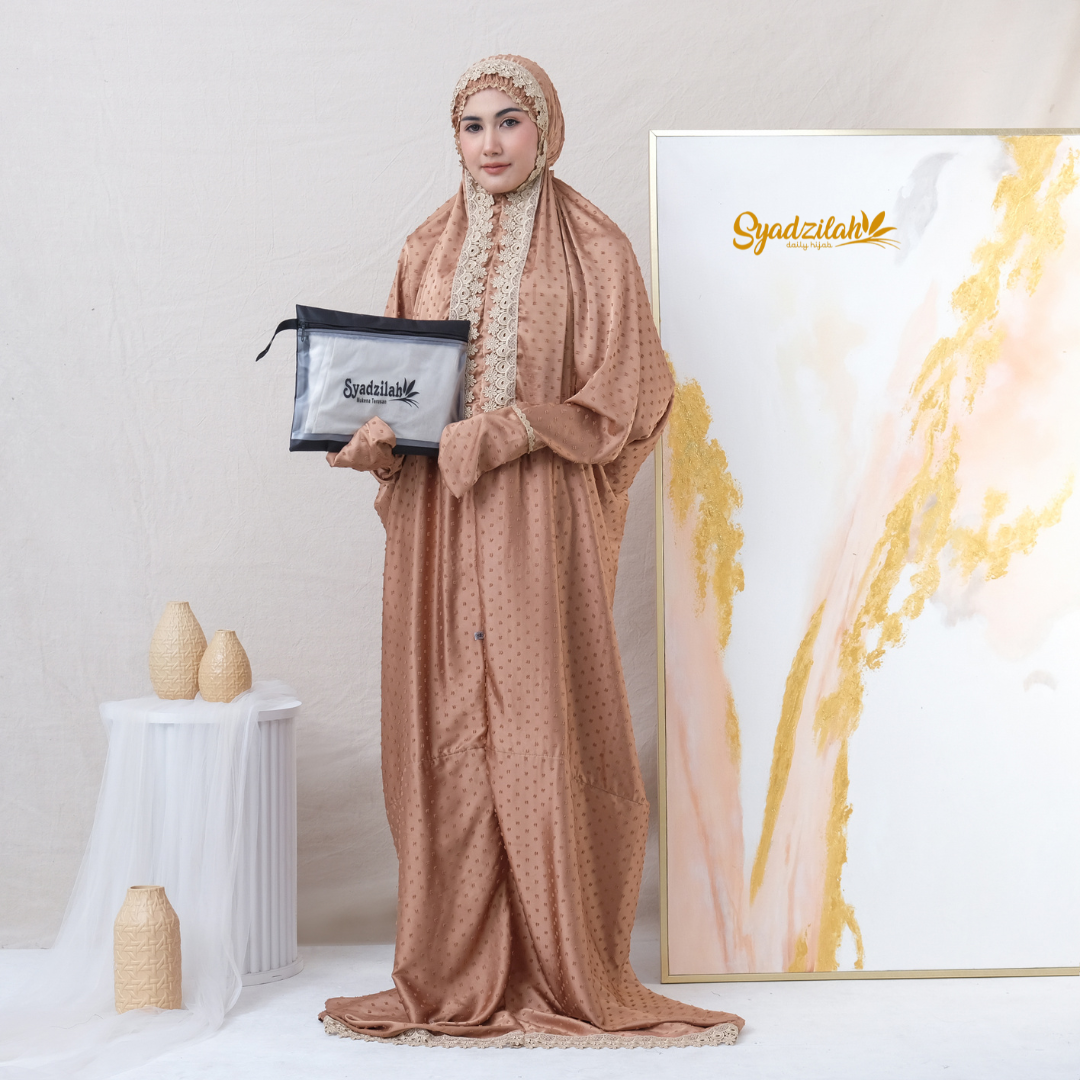 Mukena Terusan Dewasa Sutra Silk Arrmanyy Uragiri - Gambar 16