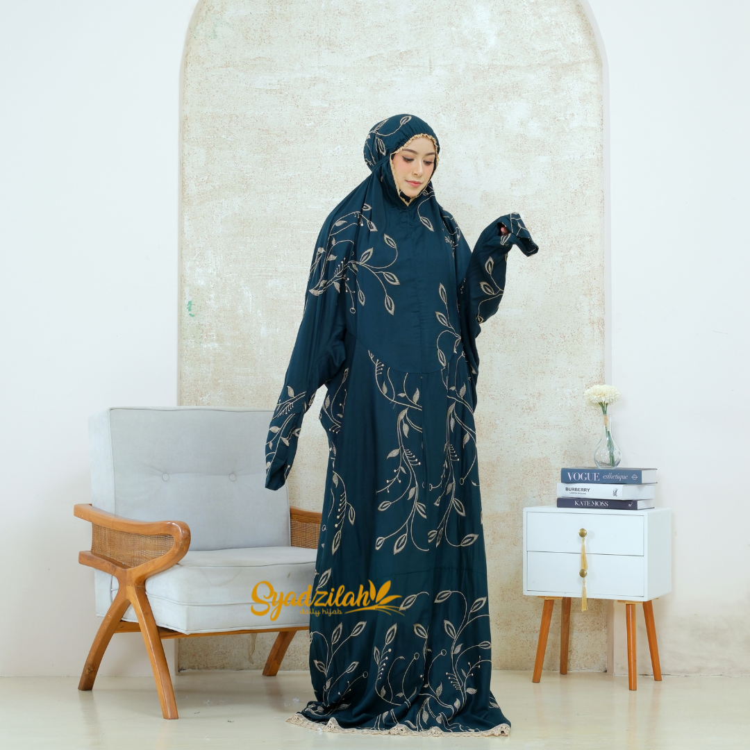 SYADZILAH - Mukena Terusan Dewasa Bordir Halimah Katun Rayon - Gambar 14