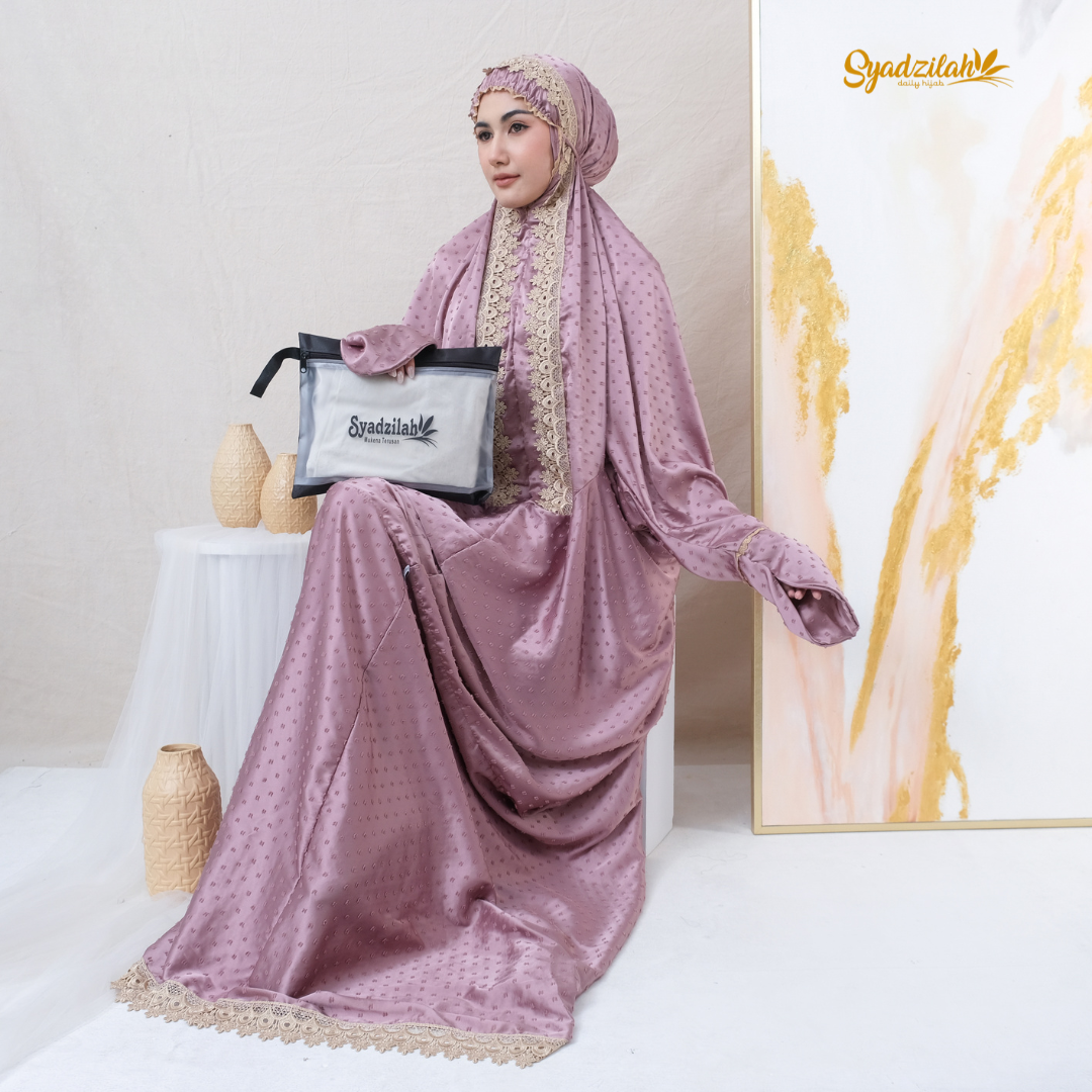 Mukena Terusan Dewasa Sutra Silk Arrmanyy Uragiri - Gambar 19