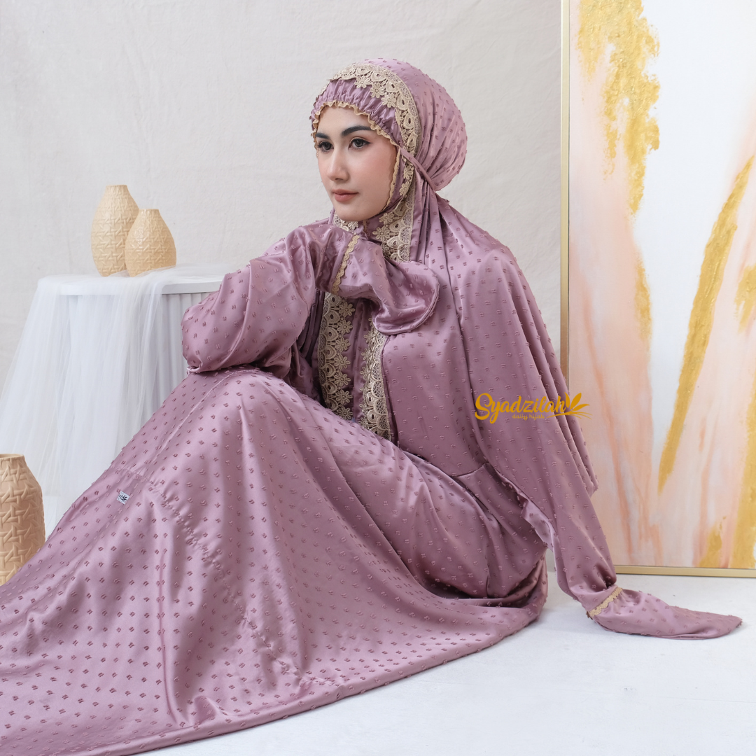 Mukena Terusan Dewasa Sutra Silk Arrmanyy Uragiri - Gambar 20