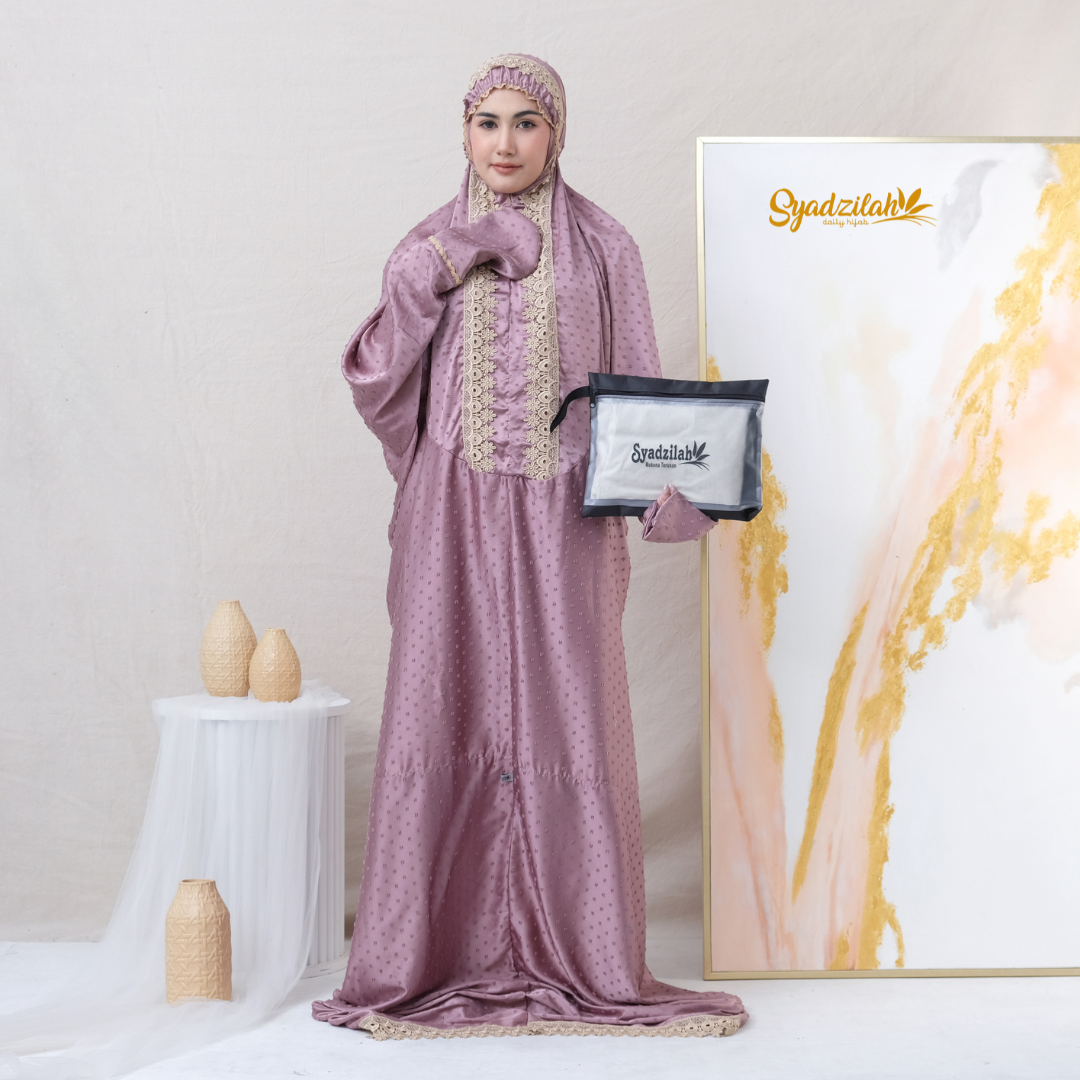 Mukena Terusan Dewasa Sutra Silk Arrmanyy Uragiri - Gambar 21