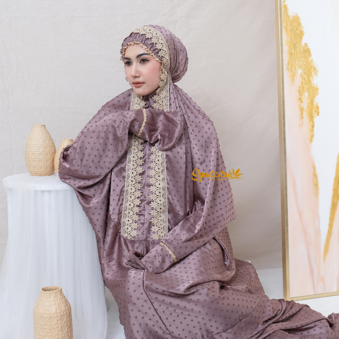 Mukena Terusan Dewasa Sutra Silk Arrmanyy Uragiri - Gambar 22