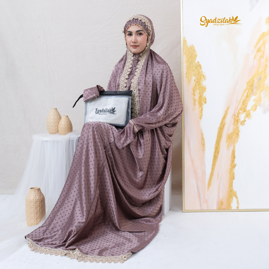 Mukena Terusan Dewasa Sutra Silk Arrmanyy Uragiri - Gambar 24