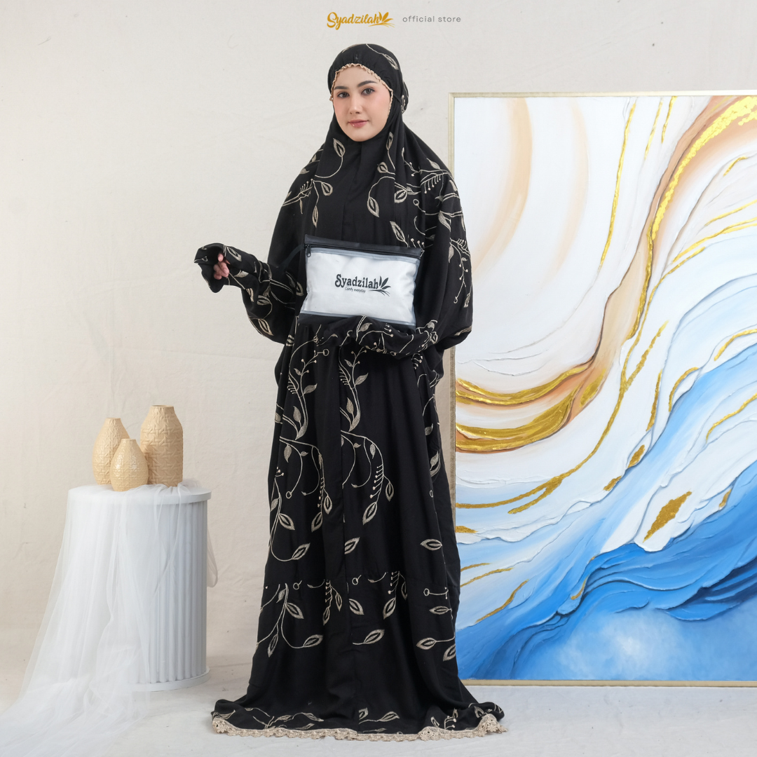 SYADZILAH - Mukena Terusan Dewasa Bordir Halimah Katun Rayon - Gambar 11