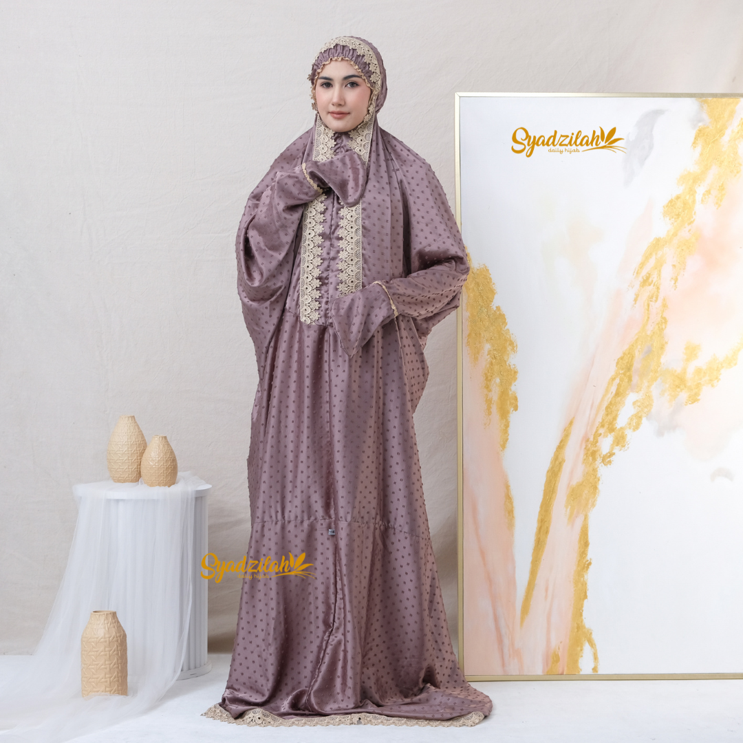 Mukena Terusan Dewasa Sutra Silk Arrmanyy Uragiri - Gambar 25