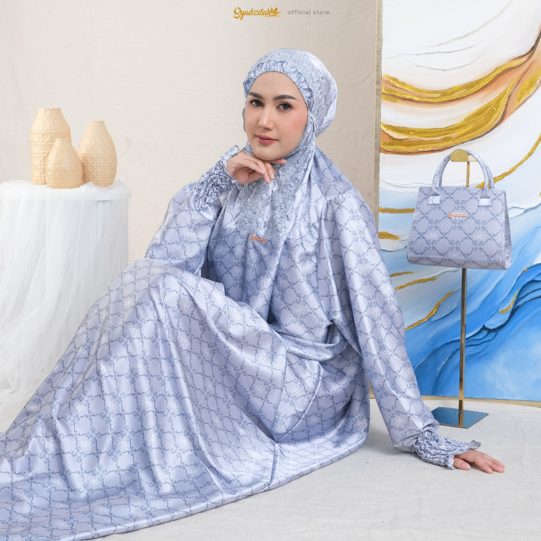 SYADZILAH - Mukena Terusan Abaya Armanyy Sutra Silk Azzahra Coquette - Gambar 22