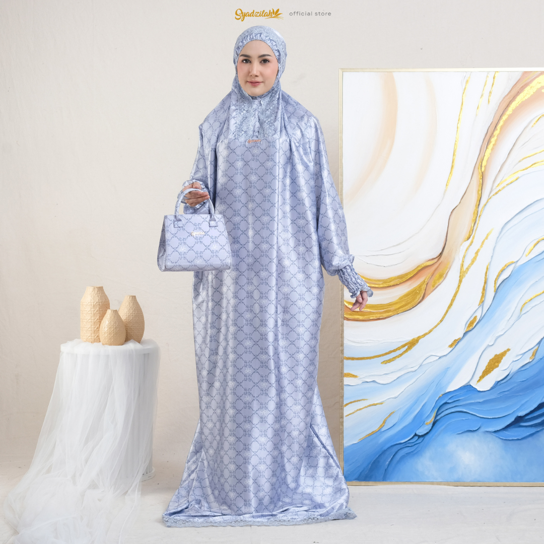 SYADZILAH - Mukena Terusan Abaya Armanyy Sutra Silk Azzahra Coquette - Gambar 24