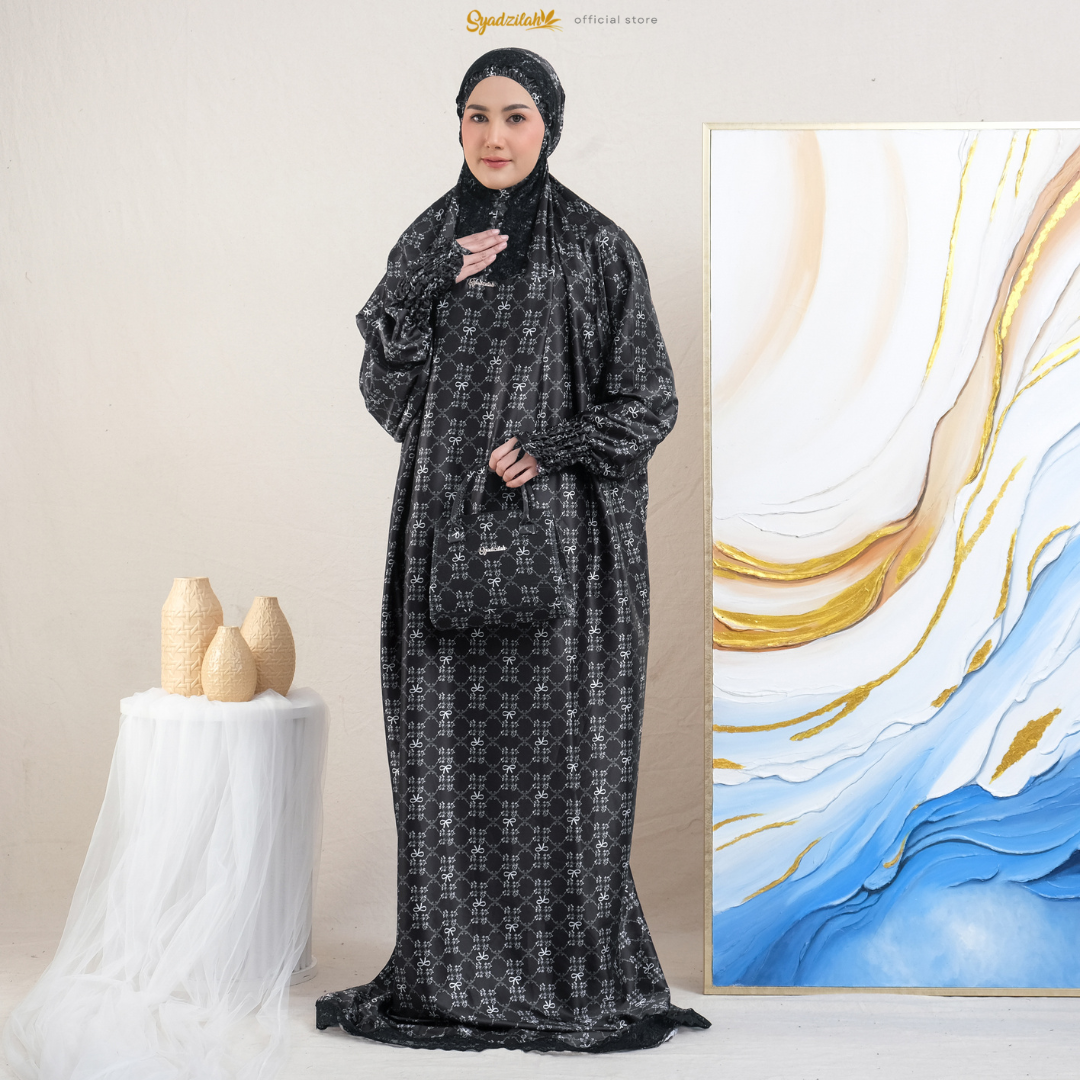 SYADZILAH - Mukena Terusan Abaya Armanyy Sutra Silk Azzahra Coquette - Gambar 29