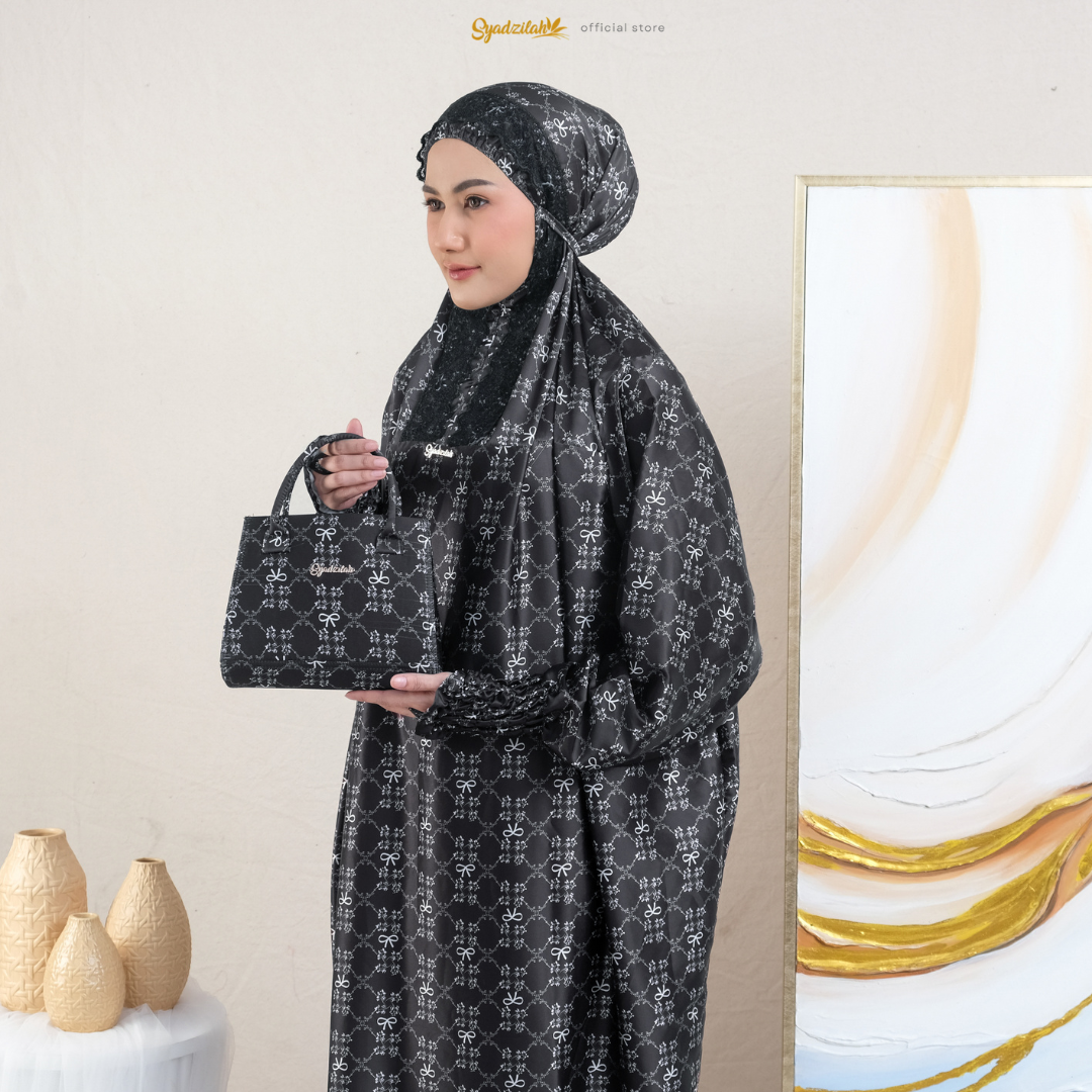 SYADZILAH - Mukena Terusan Abaya Armanyy Sutra Silk Azzahra Coquette - Gambar 28