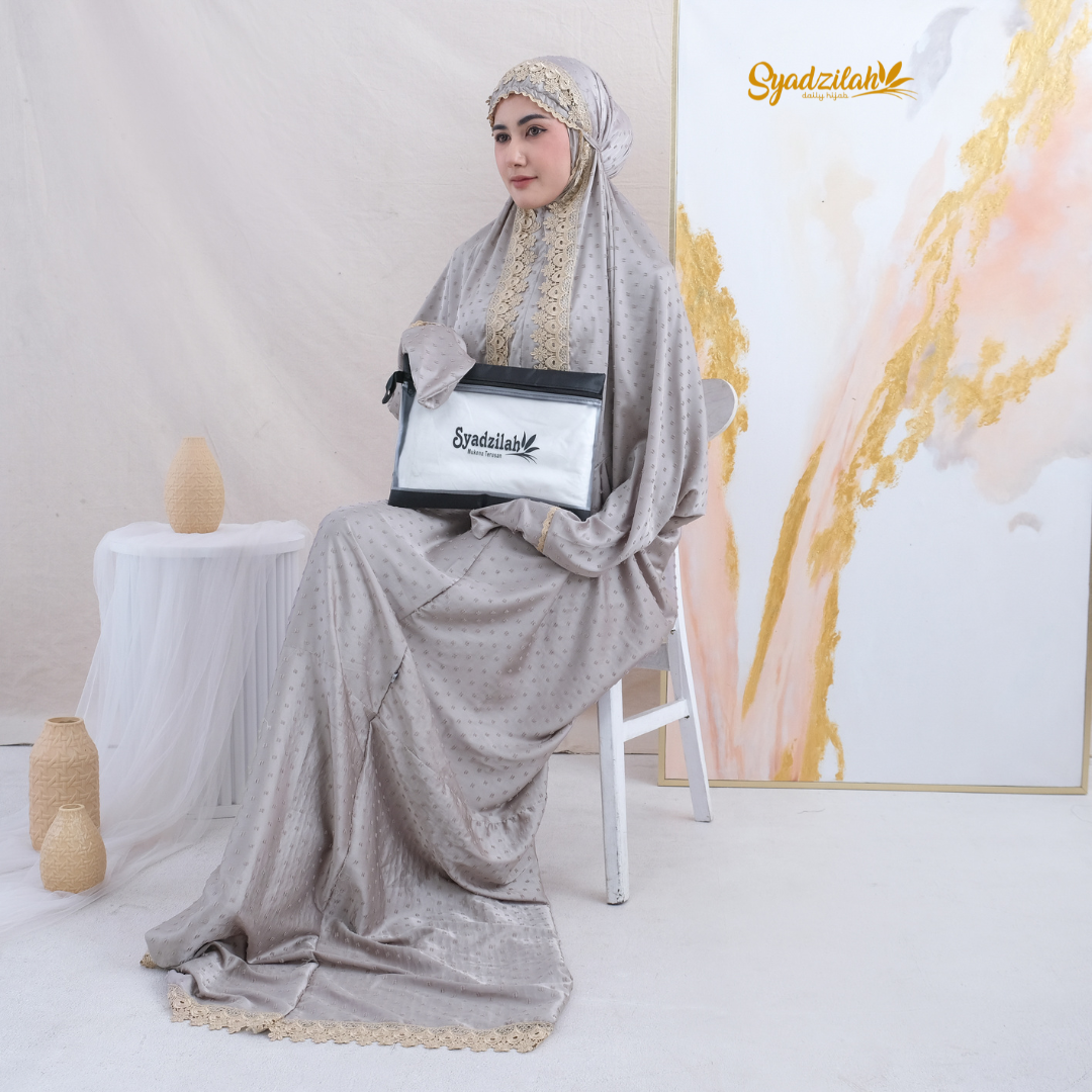 Mukena Terusan Dewasa Sutra Silk Arrmanyy Uragiri - Gambar 9
