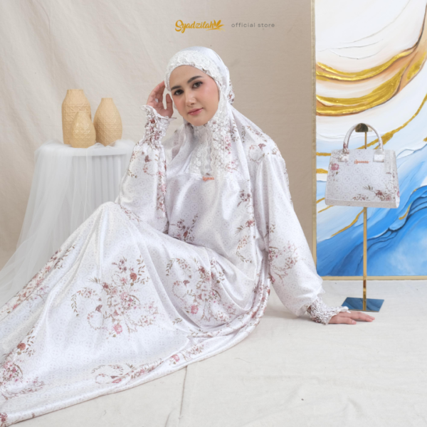 40 SYADZILAH - Mukena Terusan Abaya Armanyy Sutra Silk Azzahra Series