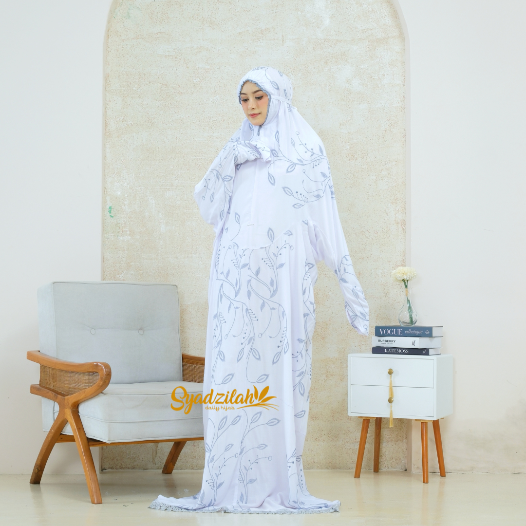 SYADZILAH - Mukena Terusan Dewasa Bordir Halimah Katun Rayon - Gambar 19