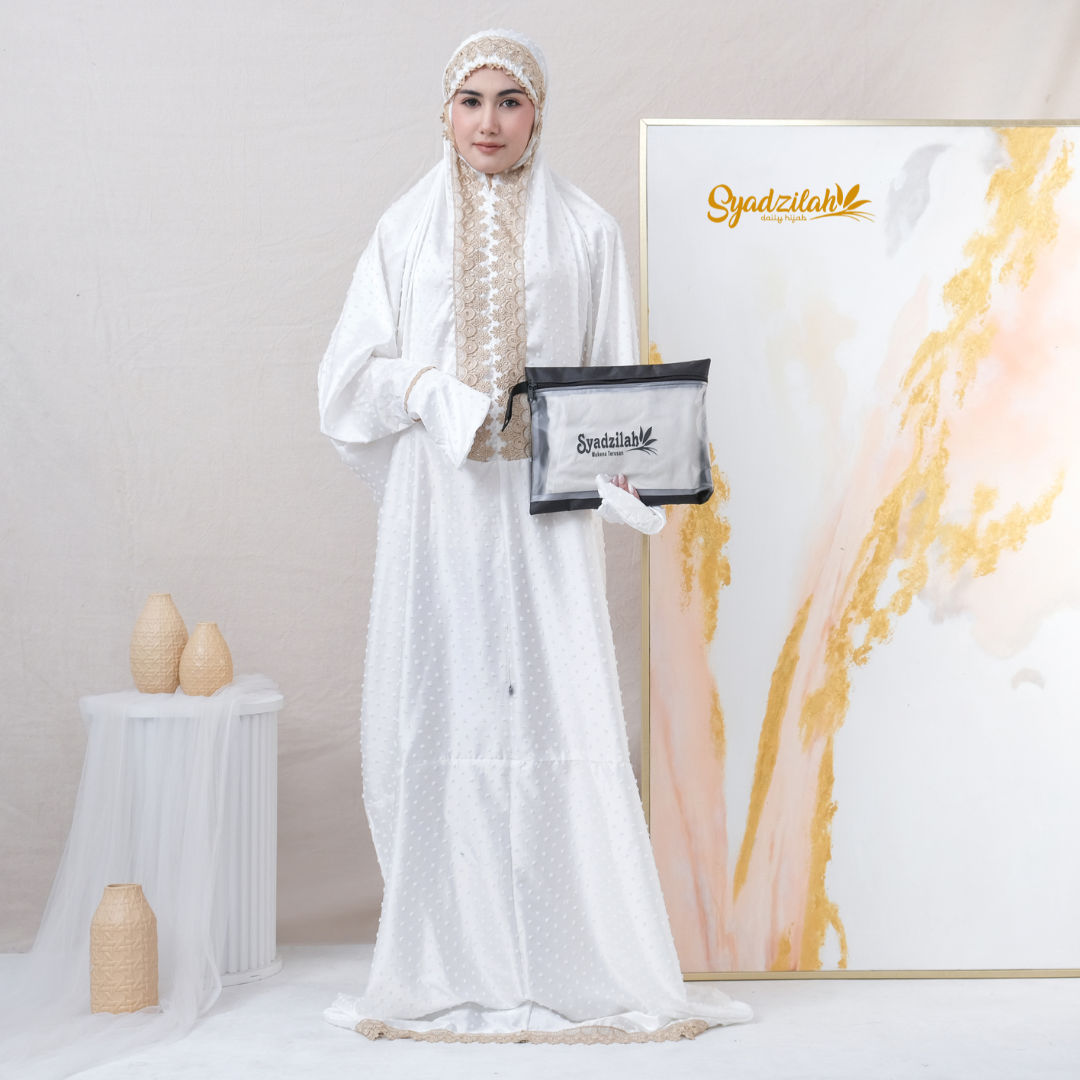 Mukena Terusan Dewasa Sutra Silk Arrmanyy Uragiri - Gambar 13