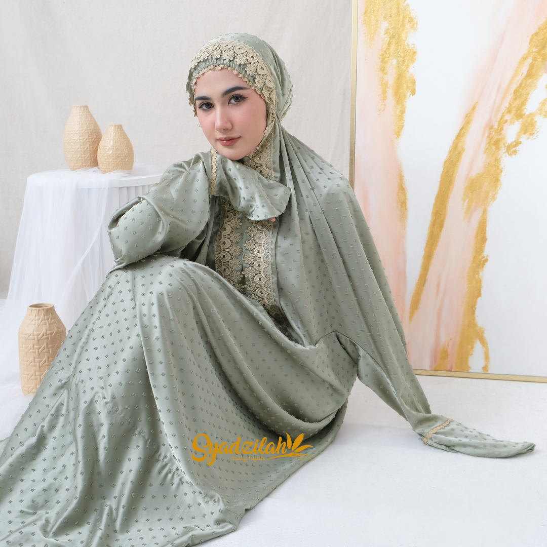 Mukena Terusan Dewasa Sutra Silk Arrmanyy Uragiri - Gambar 2