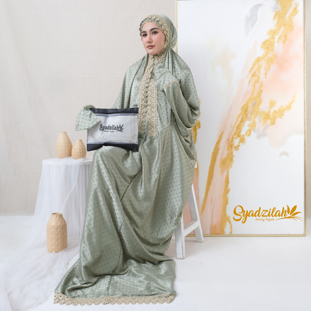 Mukena Terusan Dewasa Sutra Silk Arrmanyy Uragiri - Gambar 3
