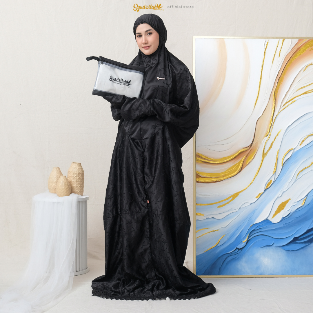 Mukena Terusan Dewasa Sutra Paris Catalina Renda Gipper - Gambar 10