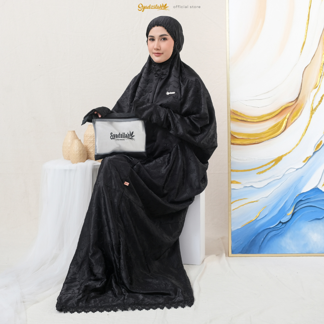Mukena Terusan Dewasa Sutra Paris Catalina Renda Gipper - Gambar 11