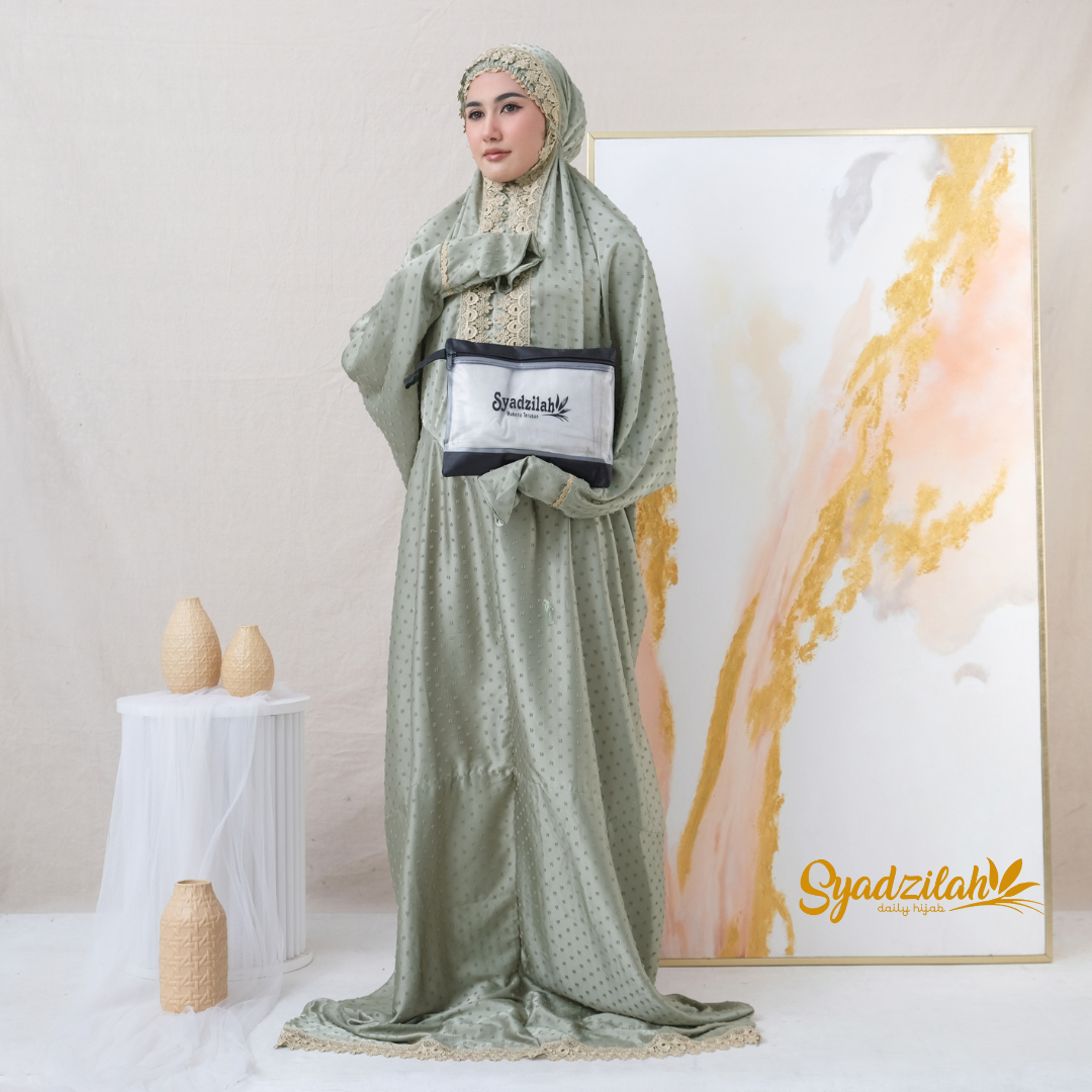 Mukena Terusan Dewasa Sutra Silk Arrmanyy Uragiri - Gambar 4